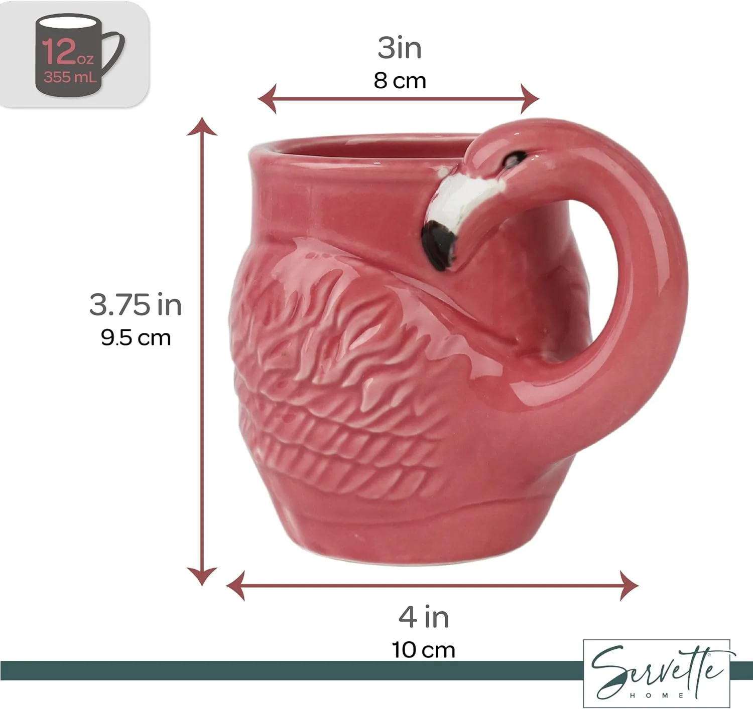 Small Flamingo Mug with Beak Handle - Image 5