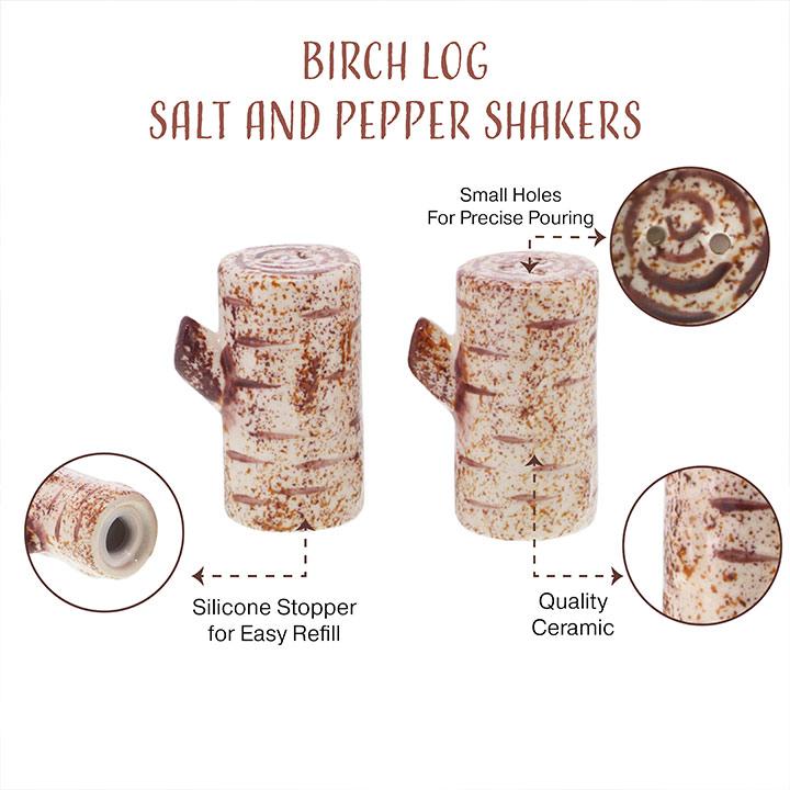 Birch Log Small Salt and Pepper Shakers - Image 3