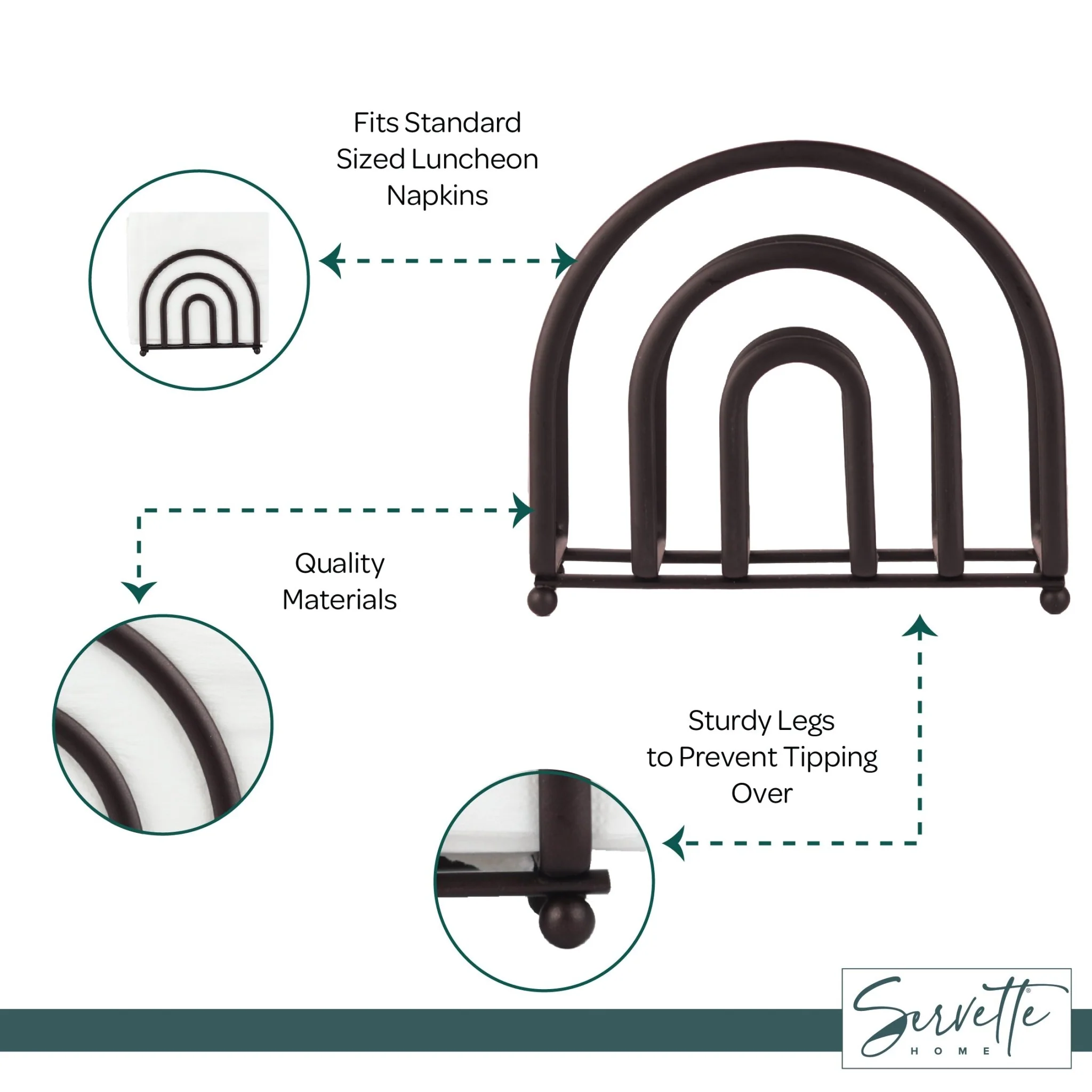 Bronze Semicircle Napkin Holder - Image 4