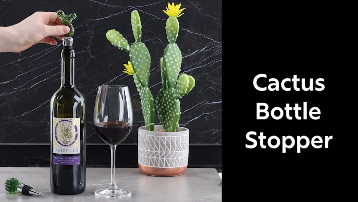 Cactus Glass Bottle Stopper - Image 6