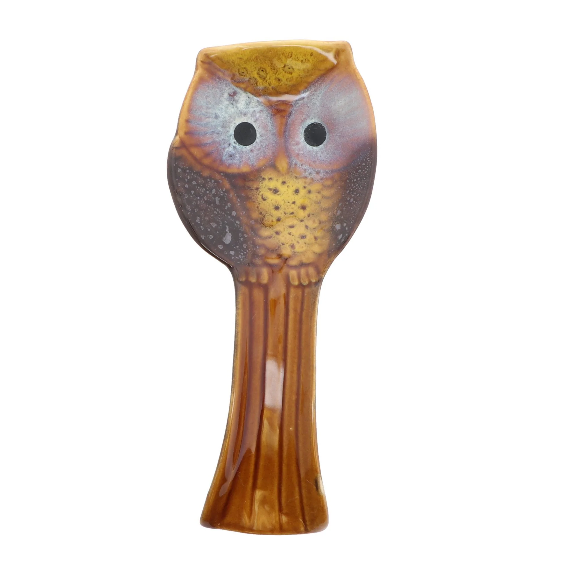 Ceramic Brown Owl Spoon Rest - Image 3