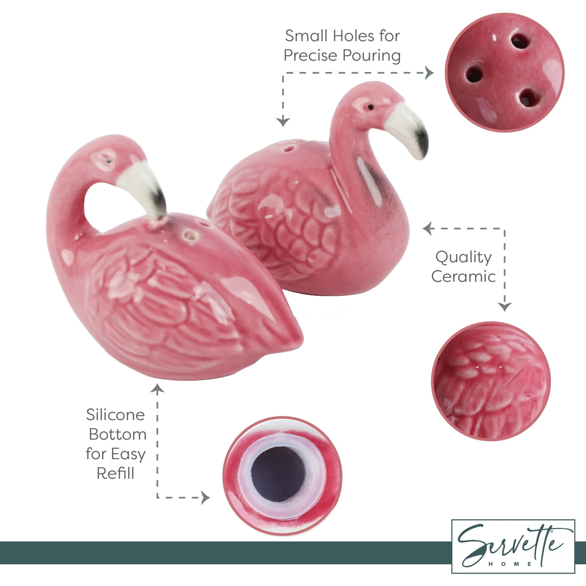 Ceramic Flamingo Salt & Pepper Shakers - Image 4