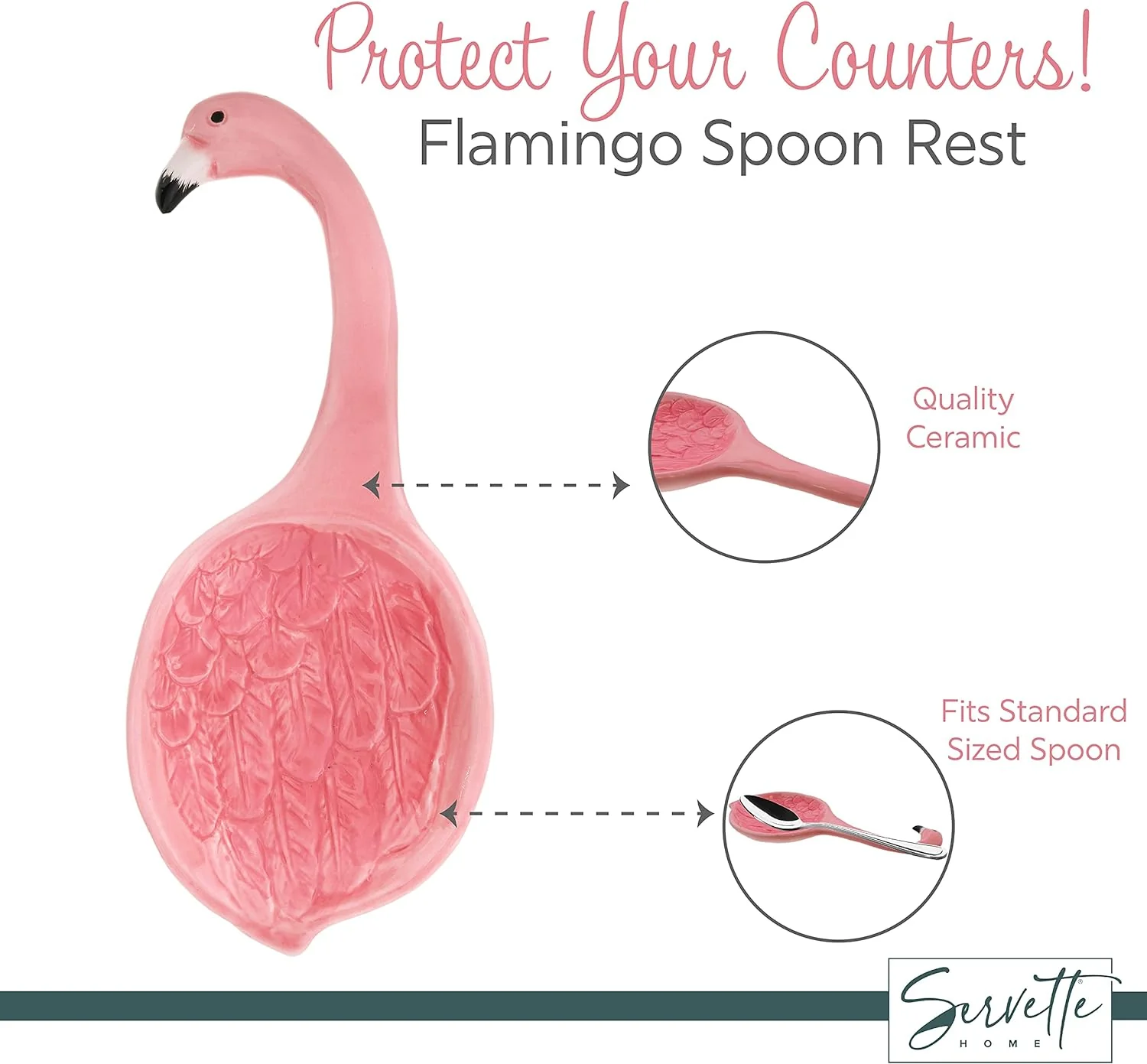 Ceramic Flamingo Spoon Rest - Image 4