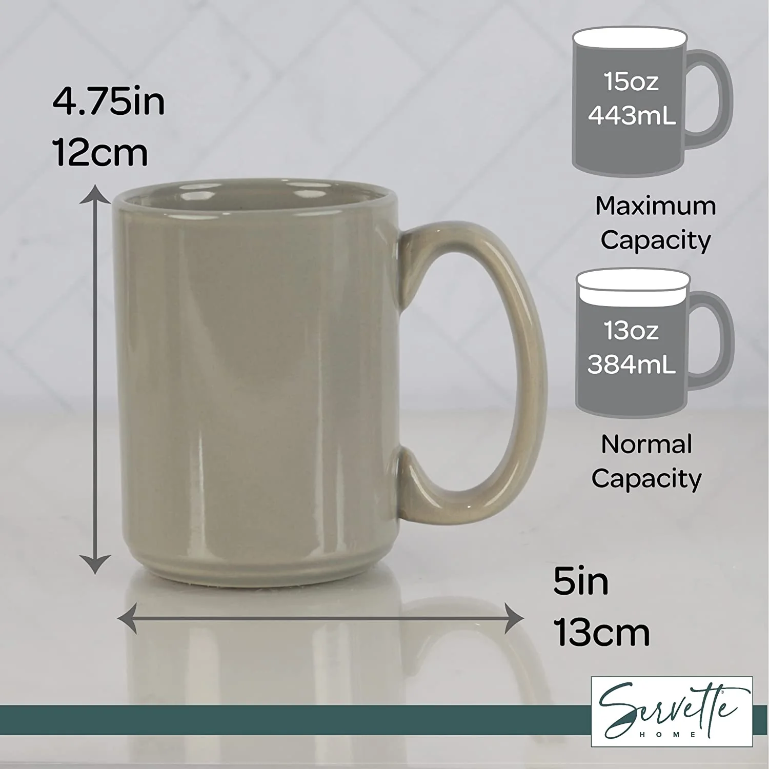 Grey Ceramic Coffee Mugs | Set of 3 - Image 5