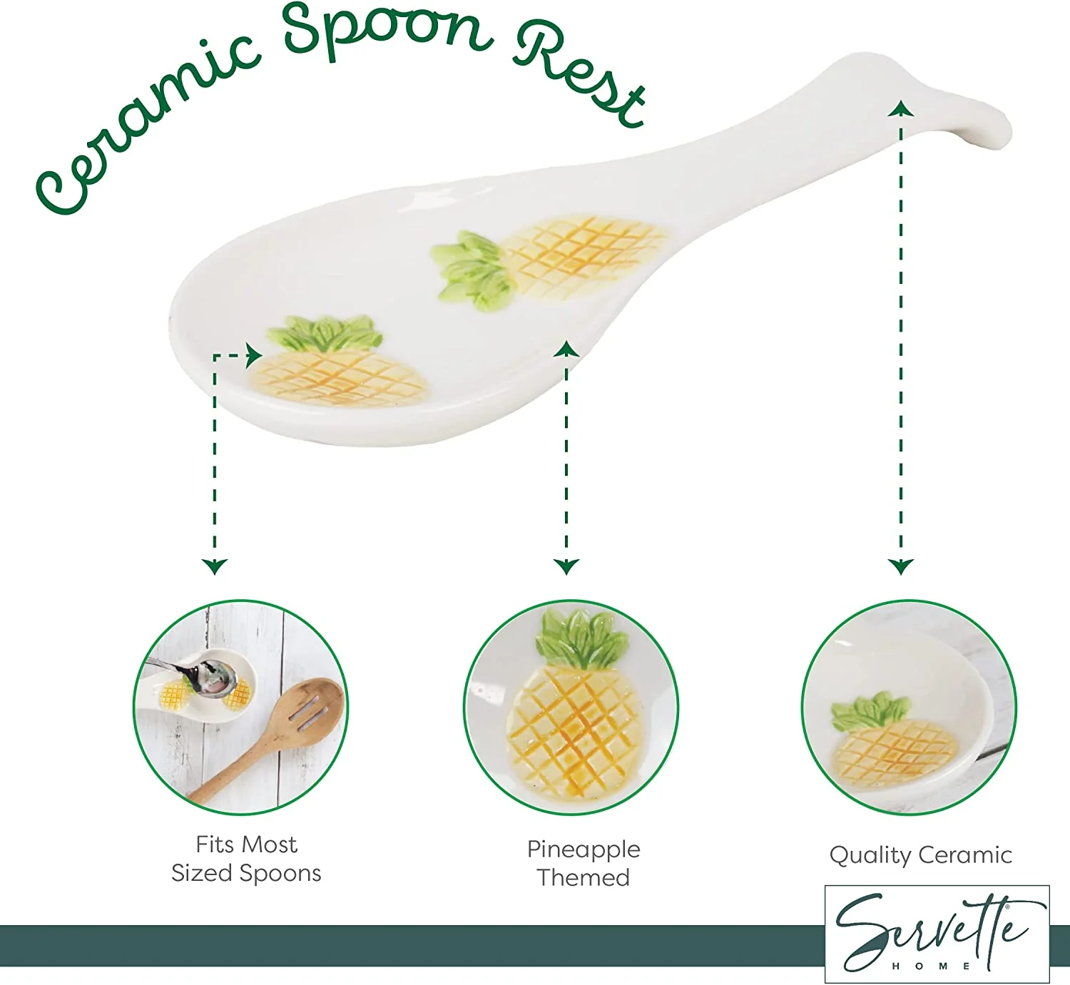 Ceramic Pineapple Spoon Rest - Image 4