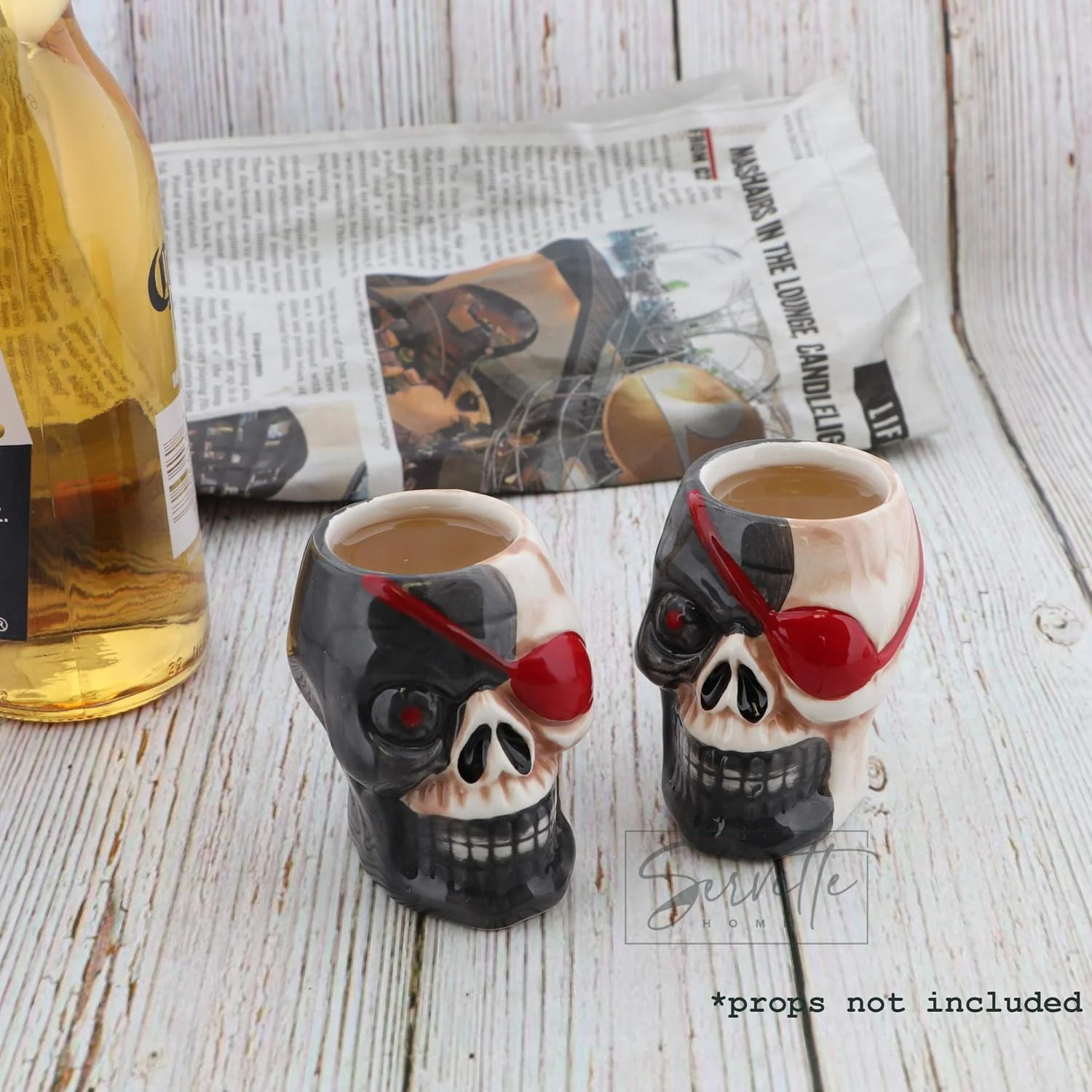 Skull with Red Eye Patch Shot Glass - Set of 2 - Image 4