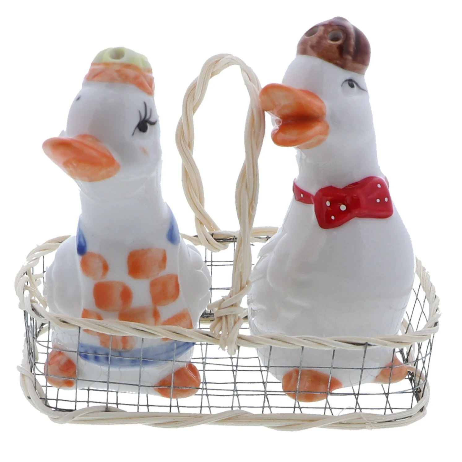 Ceramic White Mr. and Mrs. Duck Salt & Pepper Shakers - Image 4