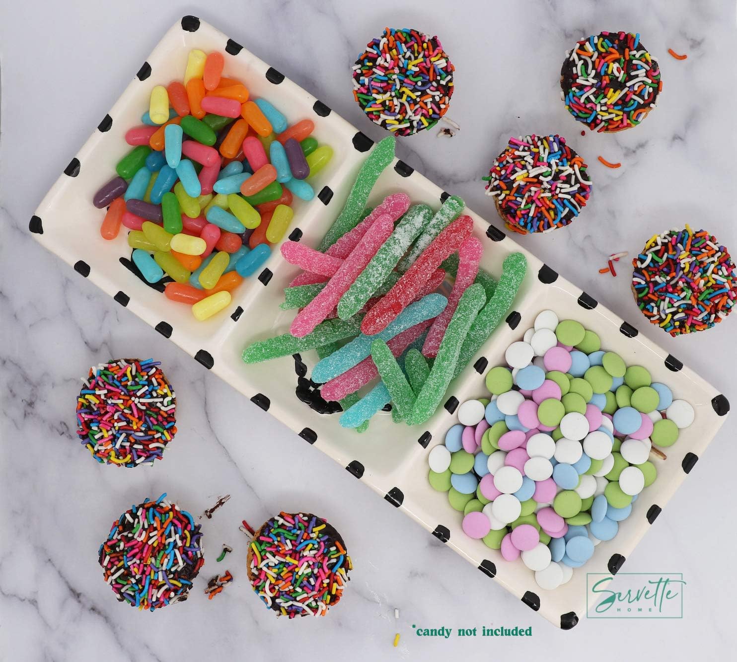 Chef Ceramic Plate & Candy Dish with 3 Sections - Image 5