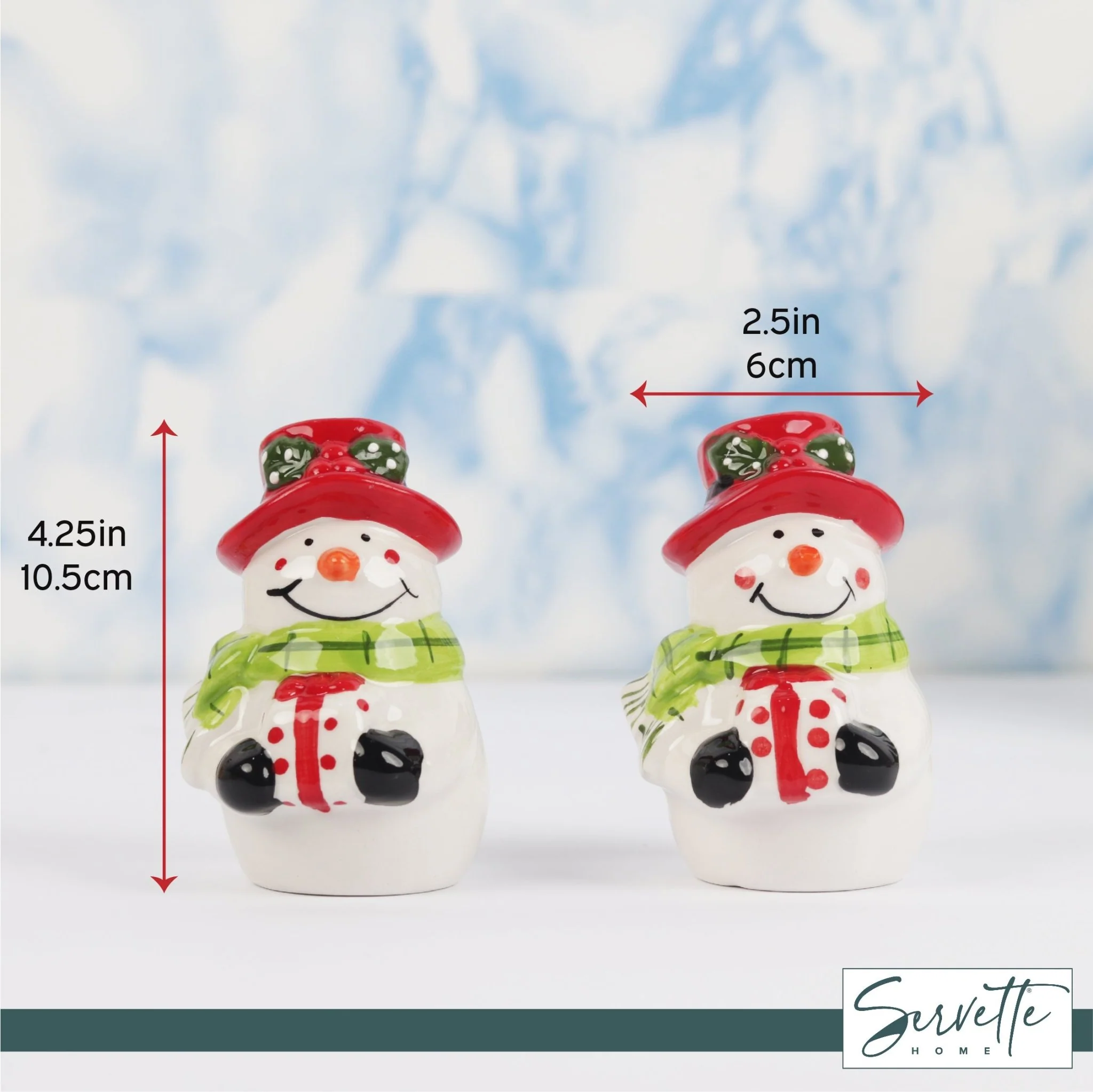 Christmas Holiday Salt and Pepper Shaker Set - Snowman with Presents - Image 5