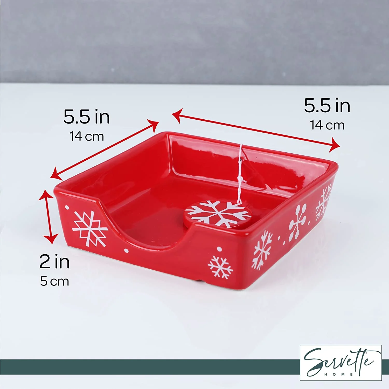 Christmas Snow Flake Paper Napkin Holder with Napkins - Image 5