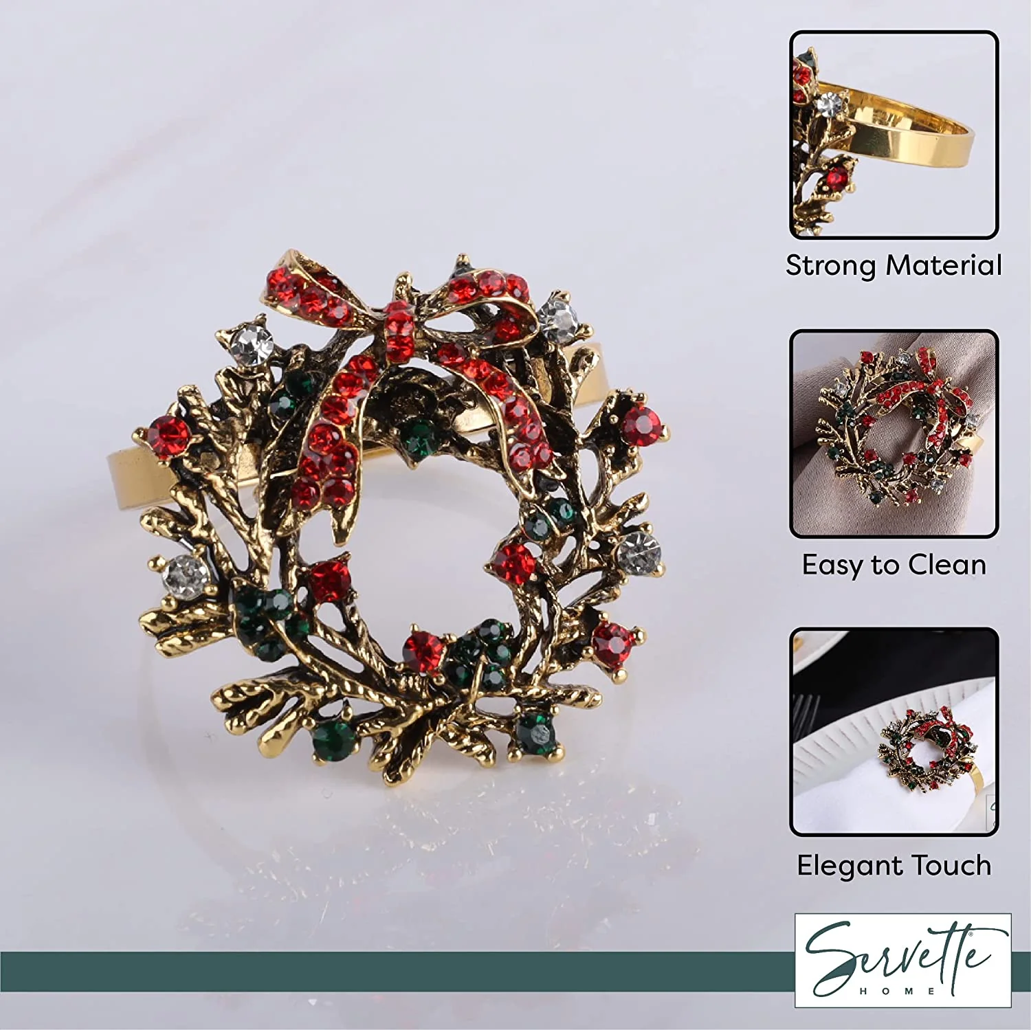 Christmas Wreath Napkin Rings - Image 4