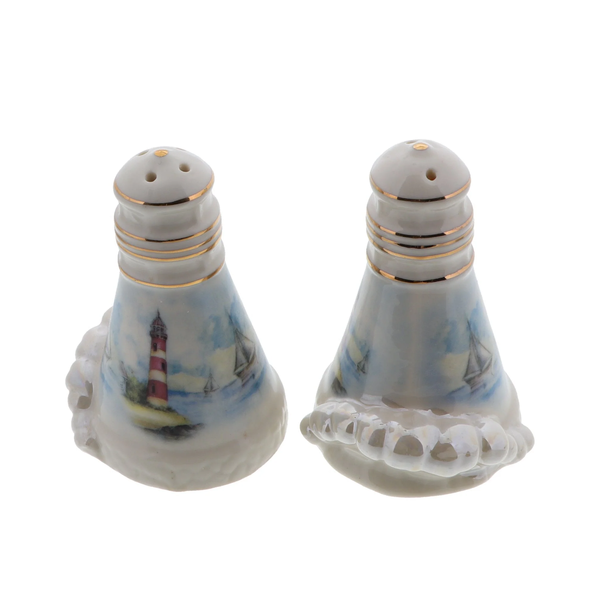 Ceramic Lighthouse Scene Salt & Pepper Shakers - Image 3