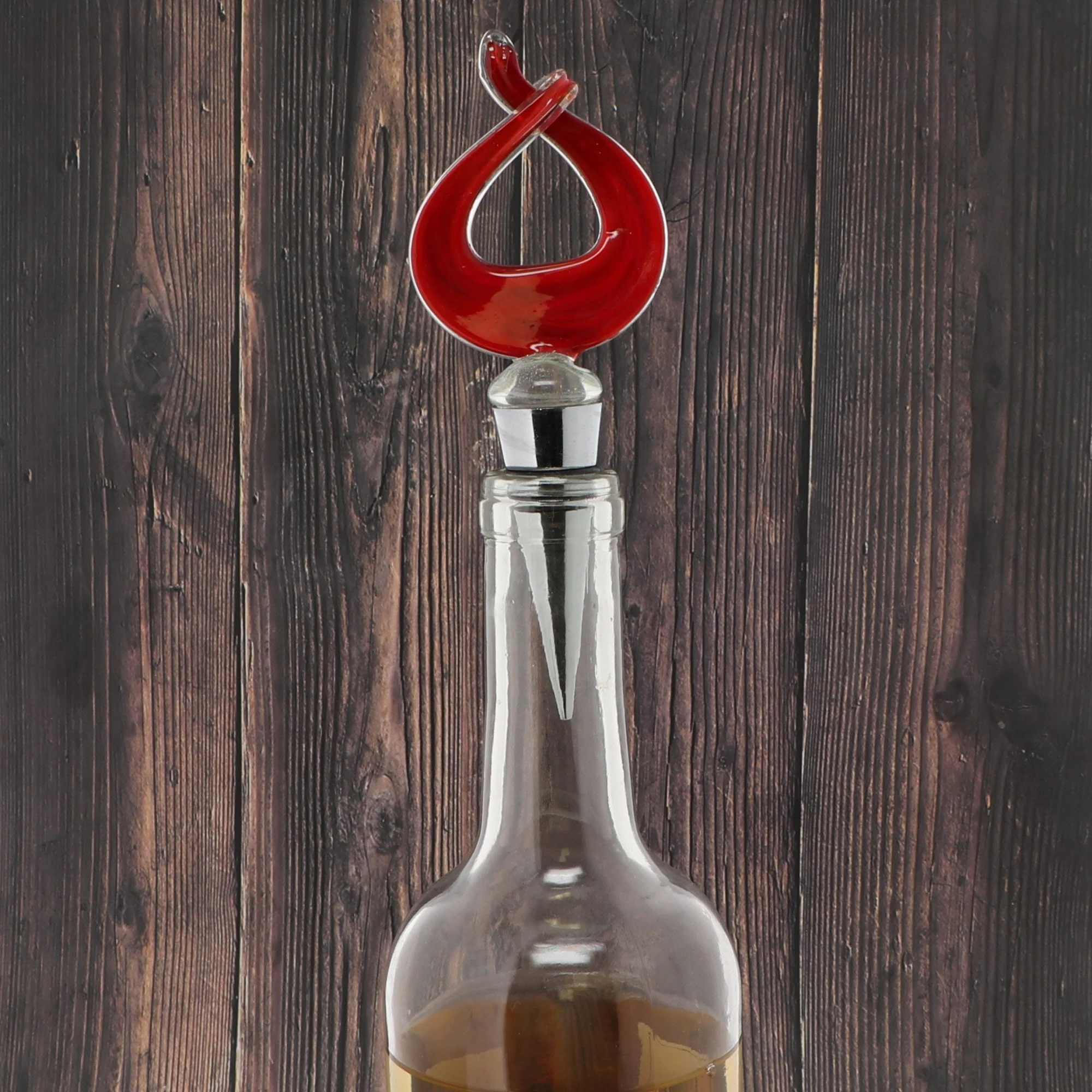 Elegant Red Glass Topped Bottle Stopper - Image 3