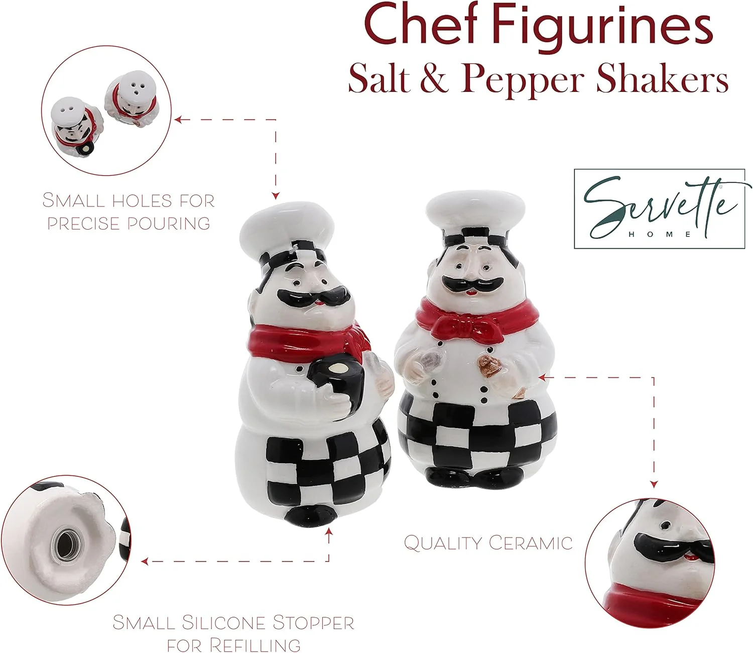 Fat Chef Ceramic Salt & Pepper Shakers - Image 6