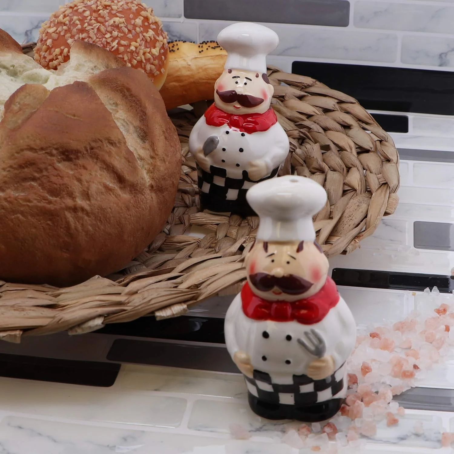 Fat Chef Ceramic Salt & Pepper Shakers - Image 8