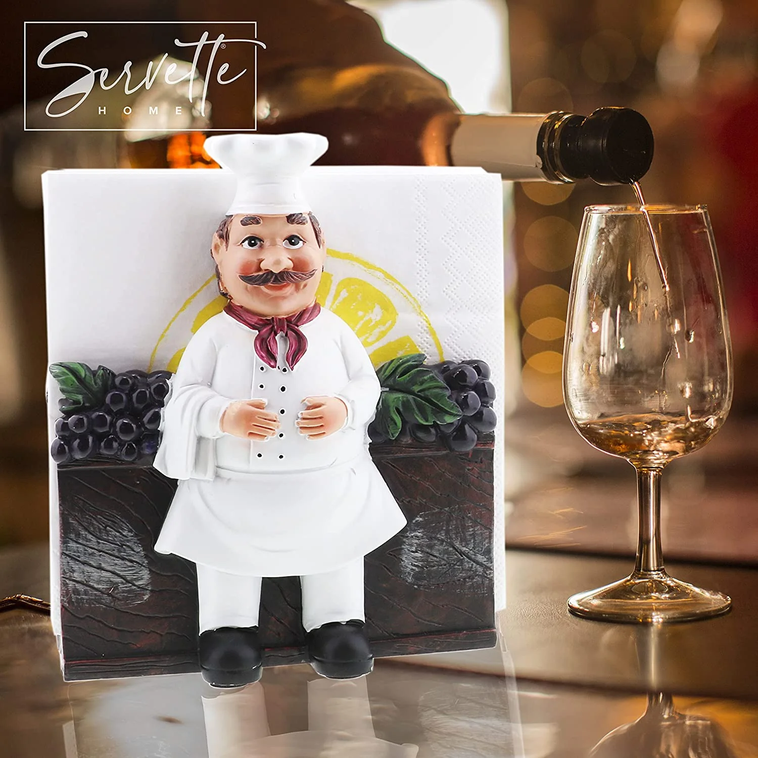 Fat Chef Figurine Standing Napkin Holder - Image 6