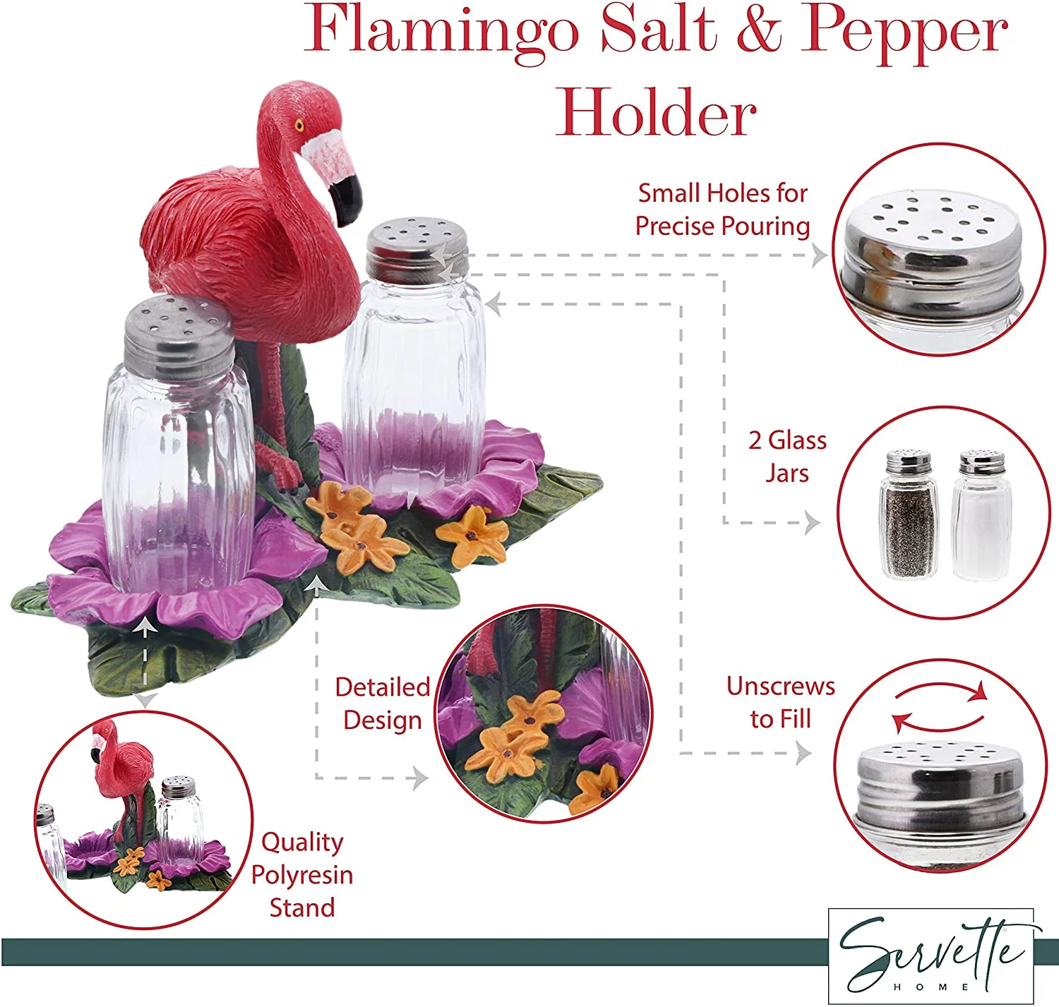 Flamingo with Flowers Salt & Pepper Shaker - Image 3