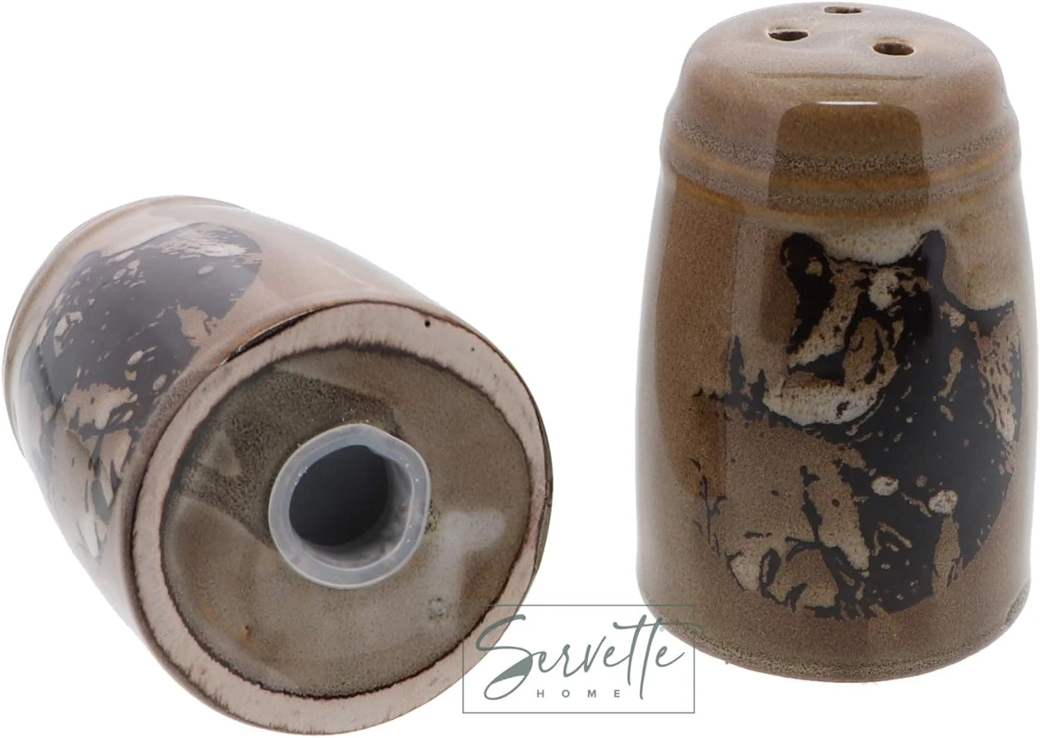 Glazed Pottery Bear Design Salt & Pepper Shakers - Image 5