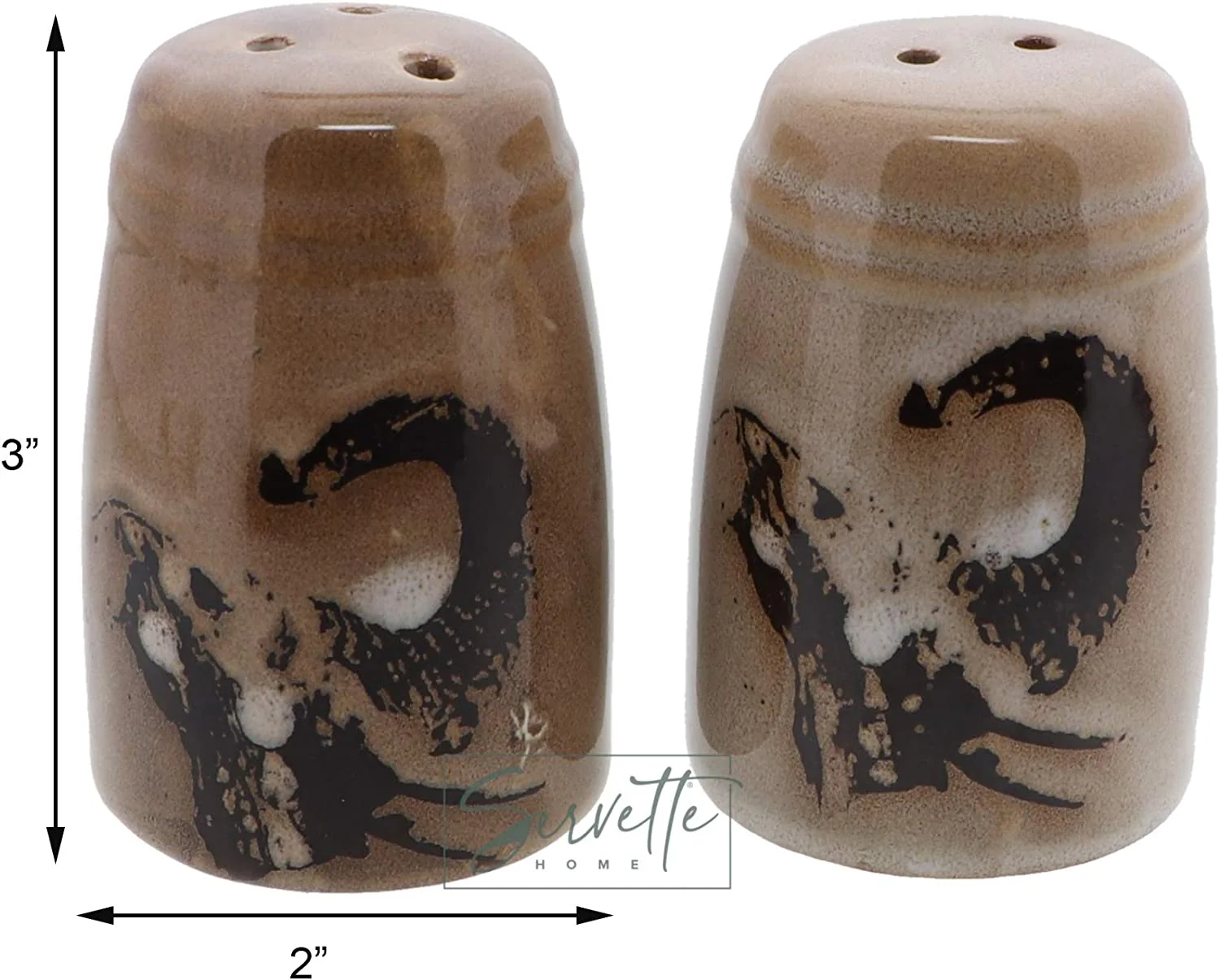 Glazed Pottery Elephant Design Salt & Pepper Shakers - Image 3