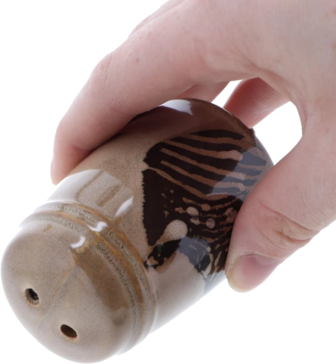 Glazed Pottery Zebra Design Salt & Pepper Shakers - Image 3