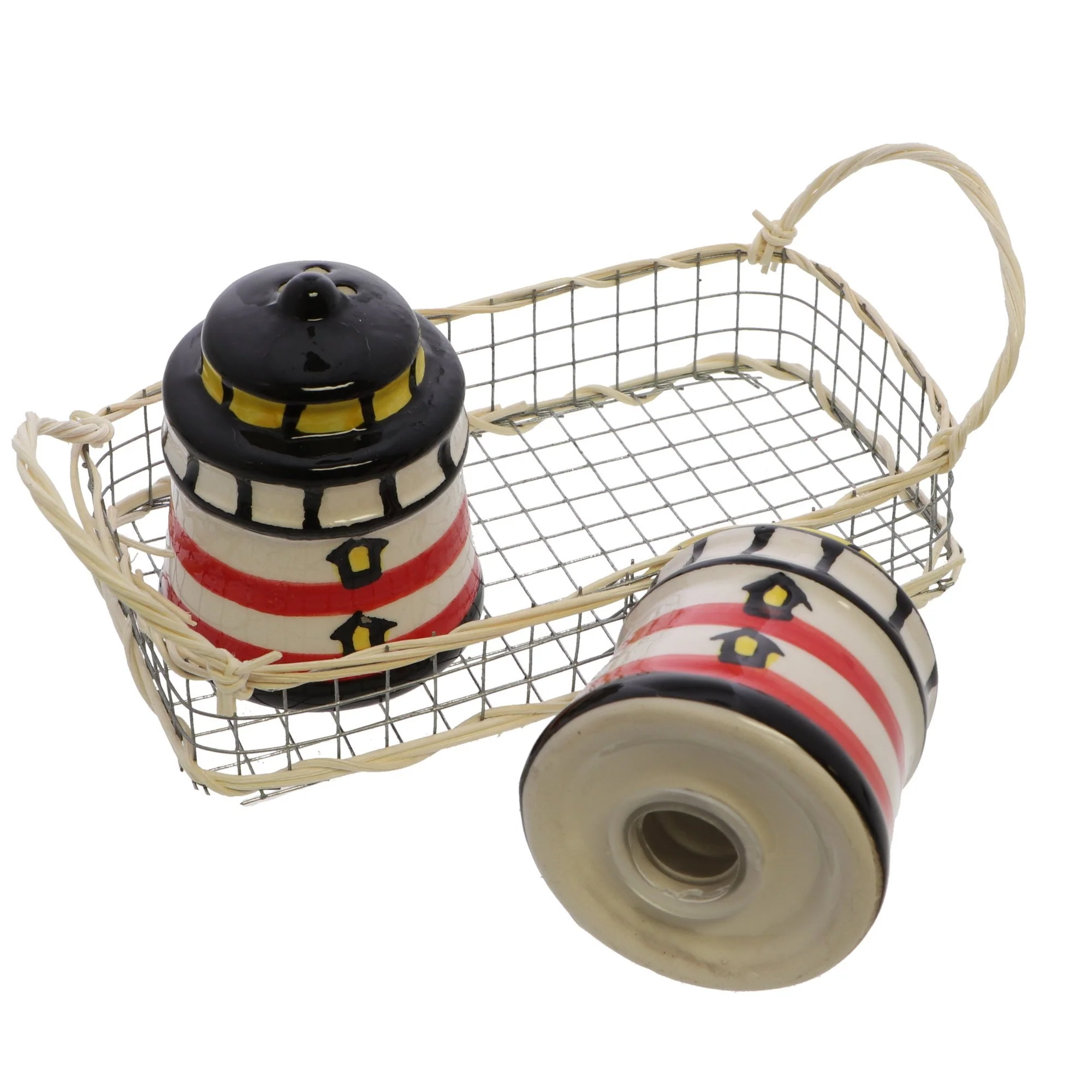 Mini Ceramic Lighthouse Salt & Pepper Shakers - Image 3