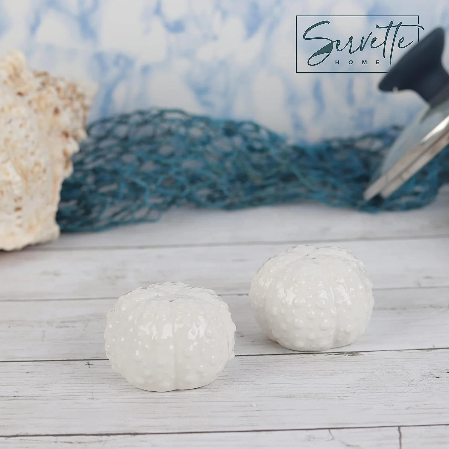 Novelty Maritime Urchin Ceramic Salt & Pepper Shakers - Image 3
