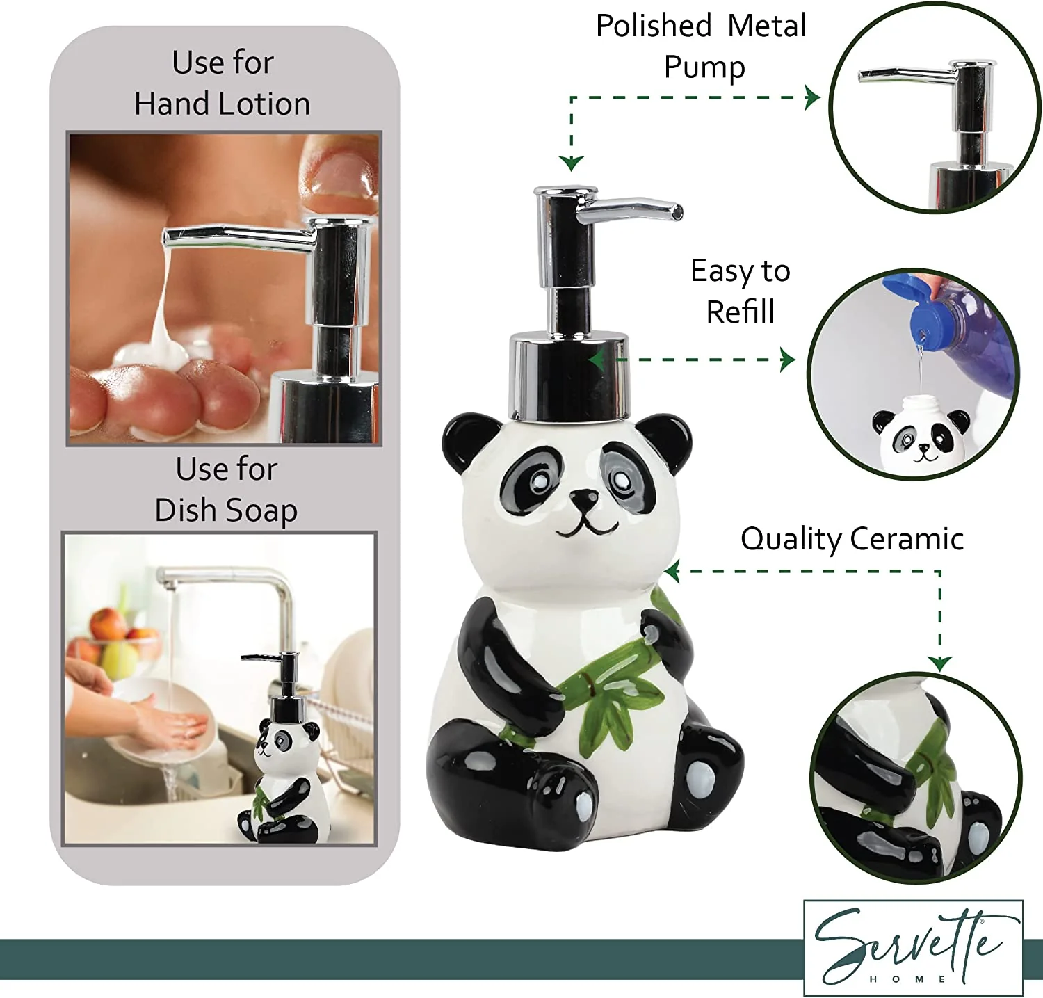 Panda Soap Dispenser with Pump - Image 4