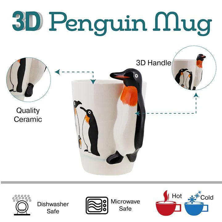 3D Penguin Ceramic Coffee Mug - Image 4