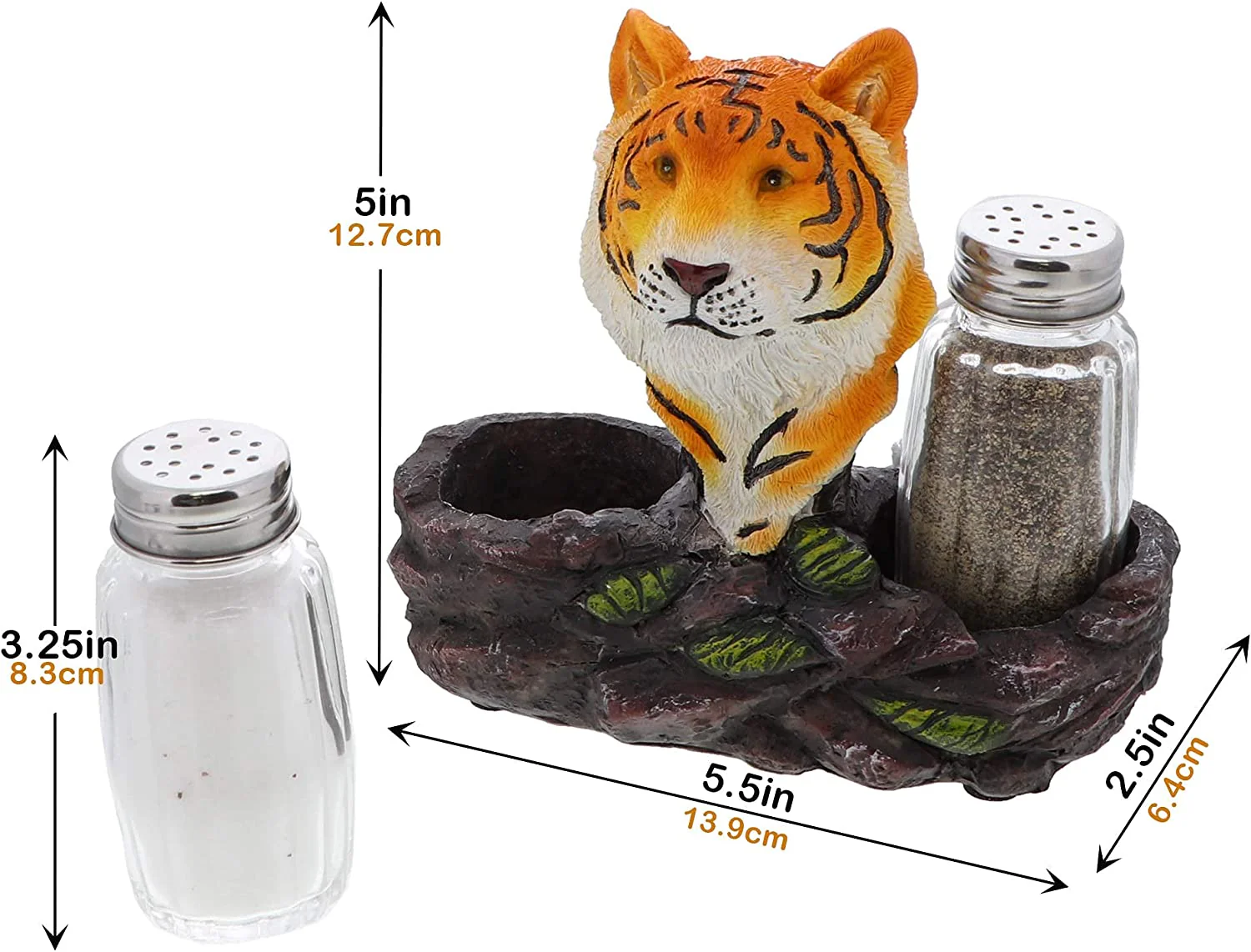 Polyresin Small Tiger Salt & Pepper Holder - Image 5