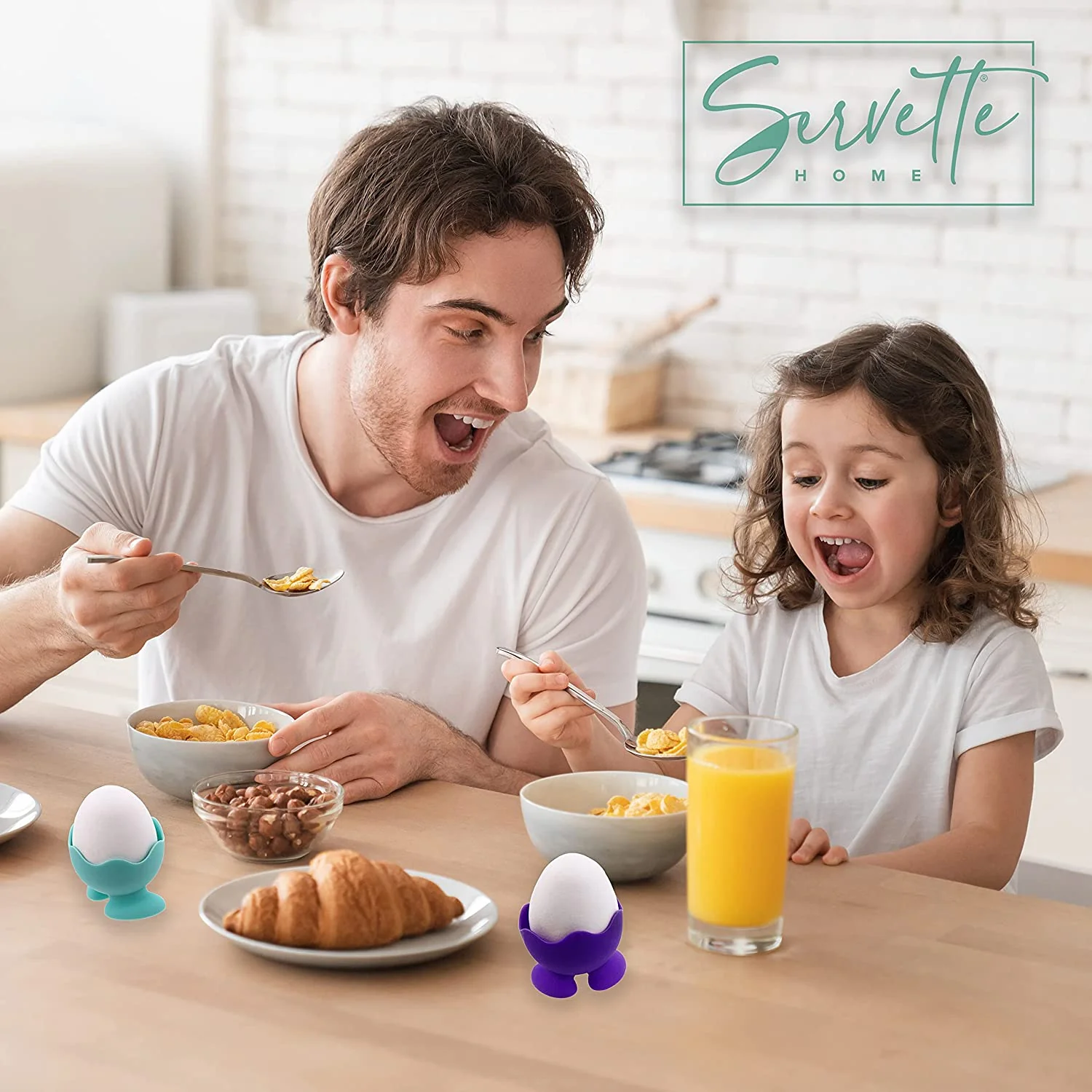 Purple Silicone Egg Cups  - Set of 3 - Image 3