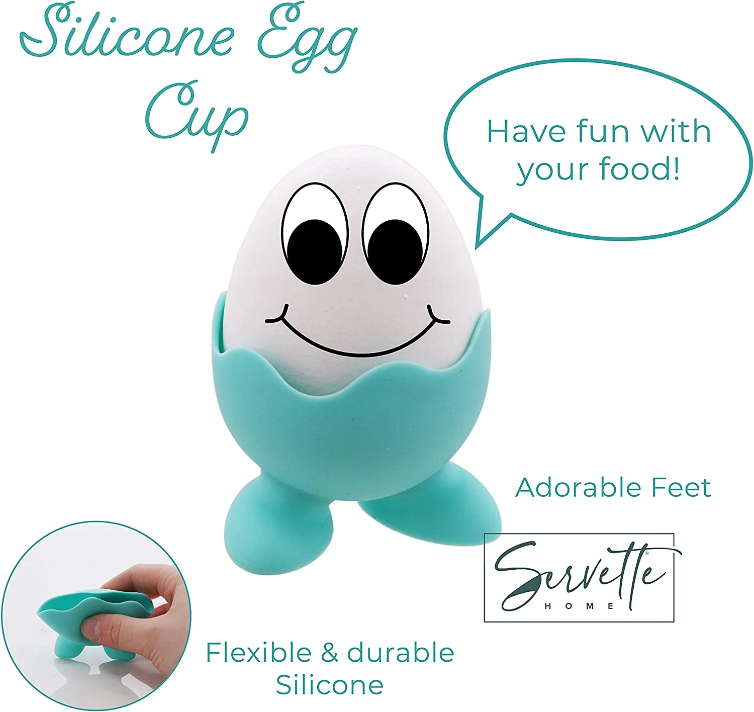 Purple Silicone Egg Cups  - Set of 3 - Image 4