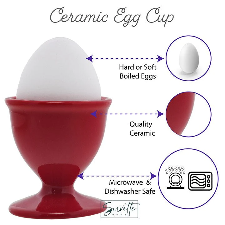 Red Ceramic Egg Cups - Image 3