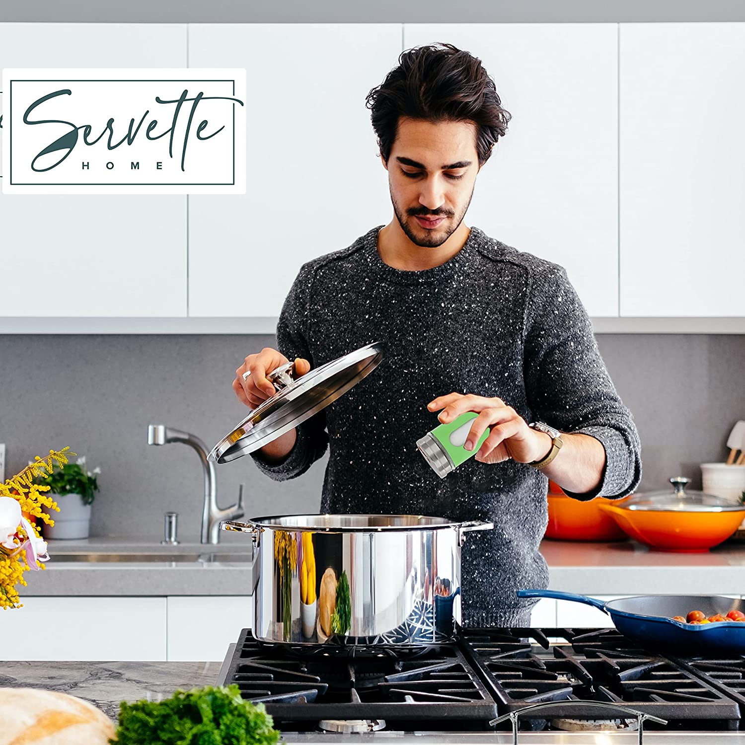 Green Retro Salt & Pepper Glass Jar Single Shaker - Image 3