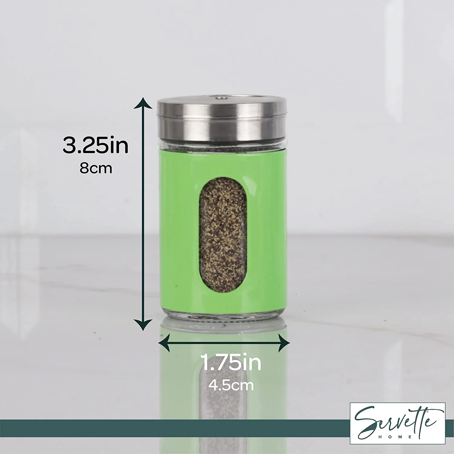 Green Retro Salt & Pepper Glass Jar Single Shaker - Image 6
