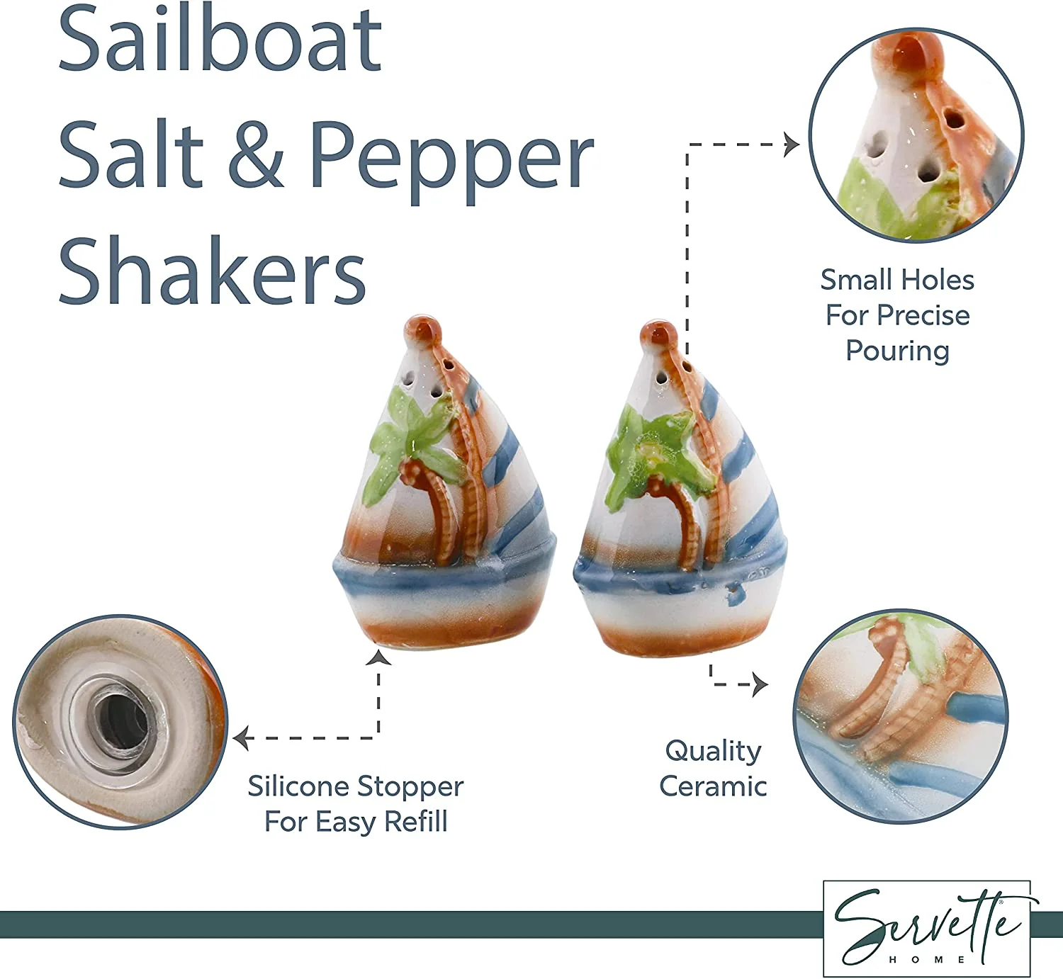 Sailboat Salt & Pepper Shakers - Image 4