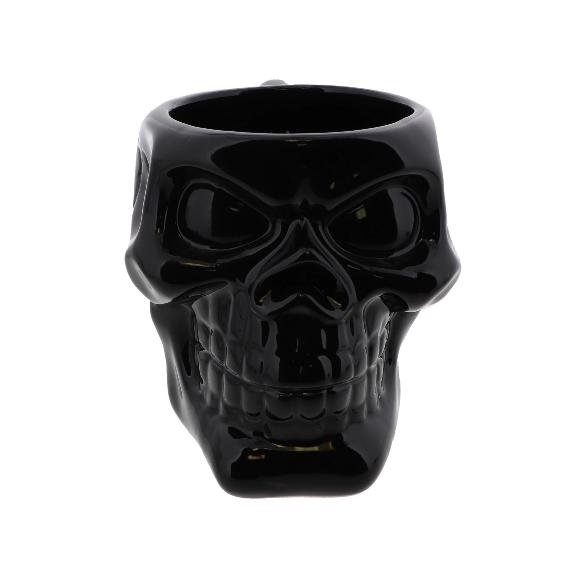Black Ceramic Skull Shaped Mug - Image 3
