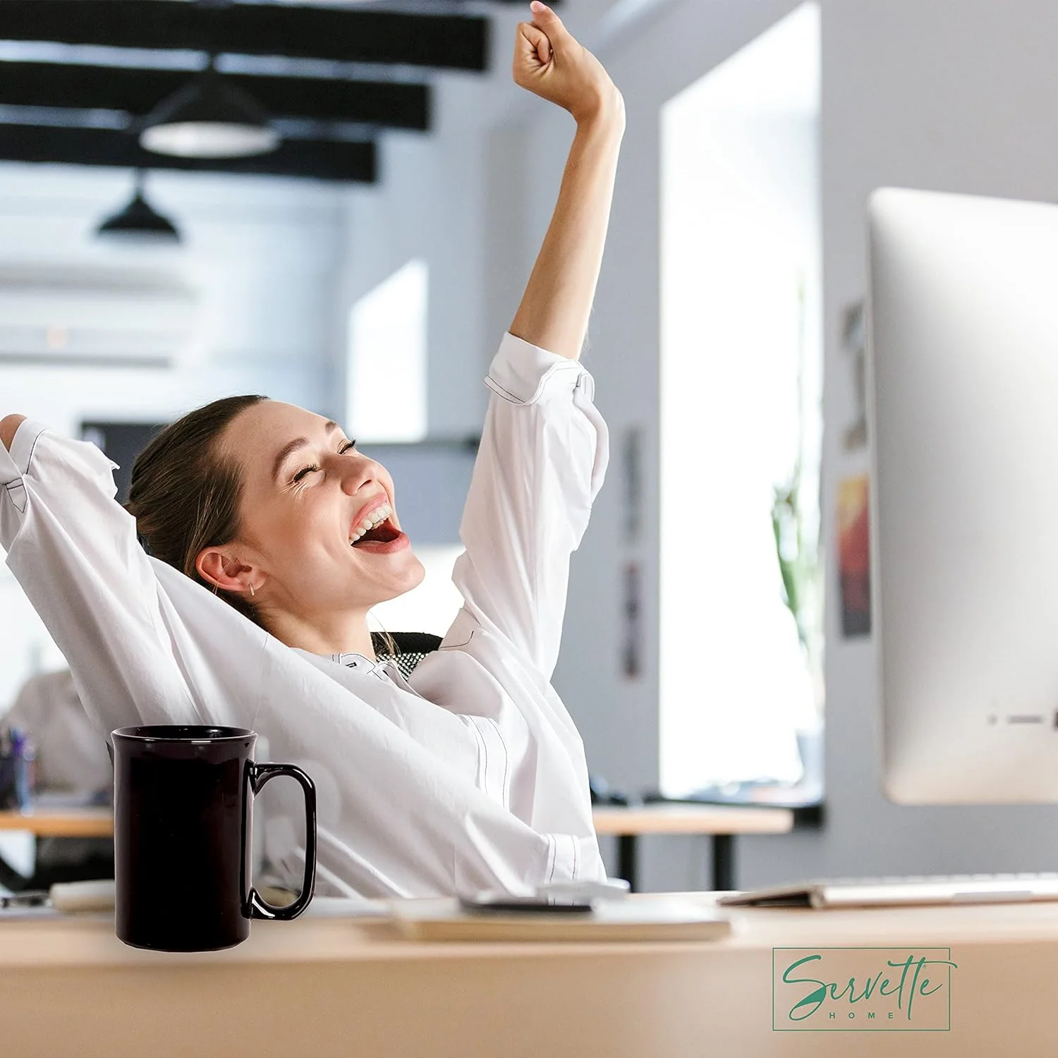 Small White Ceramic Coffee Mug - Image 4