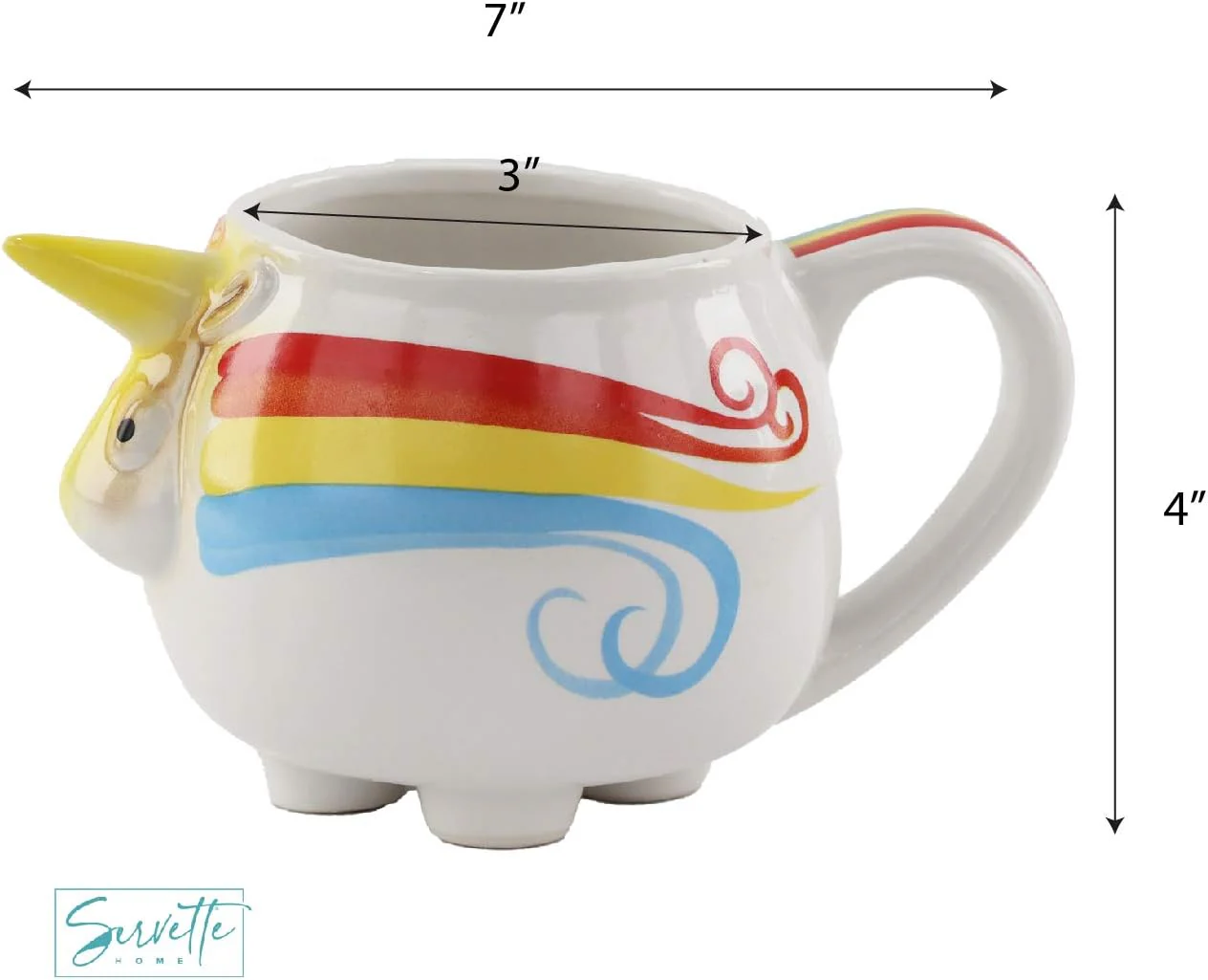 Unicorn 3D Rainbow Ceramic Coffee Mug - Image 5