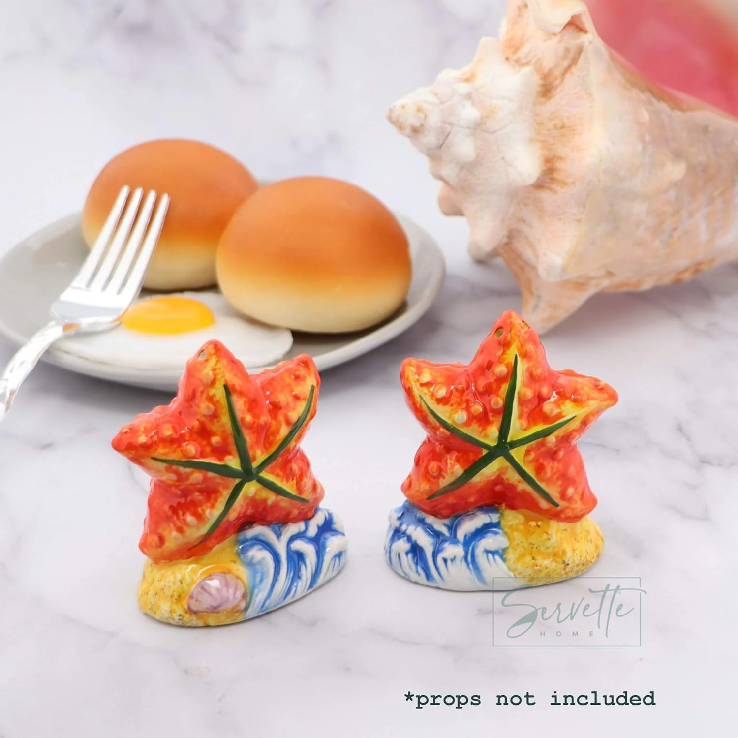 Vibrant Starfish Ceramic Salt & Pepper Shakers - Image 3
