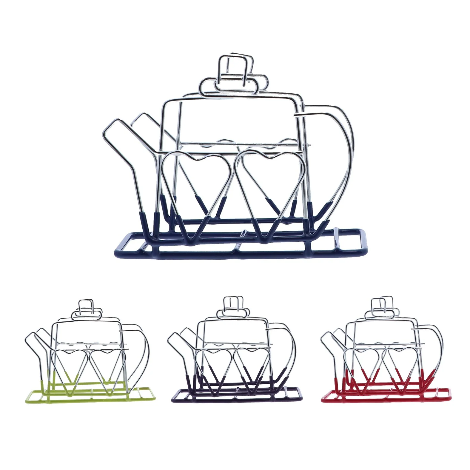 Blue Wire Napkin Holder with Teapot Design - Image 5