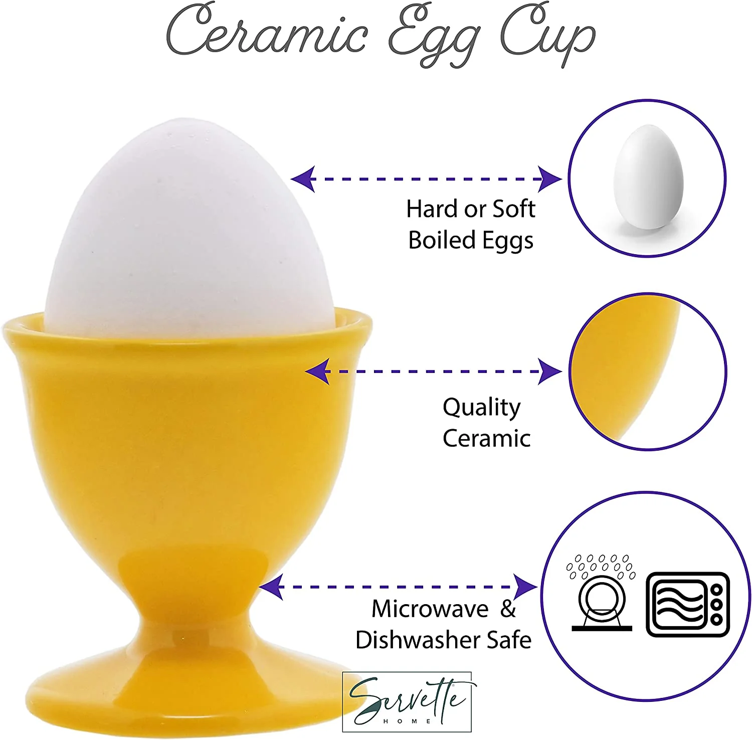 Yellow Ceramic Egg Cups - Image 4
